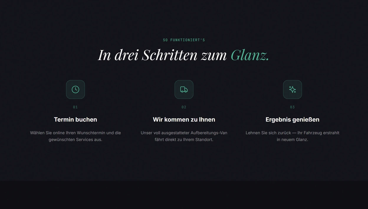 Elité Aufbereitung — Ablauf des mobilen Service